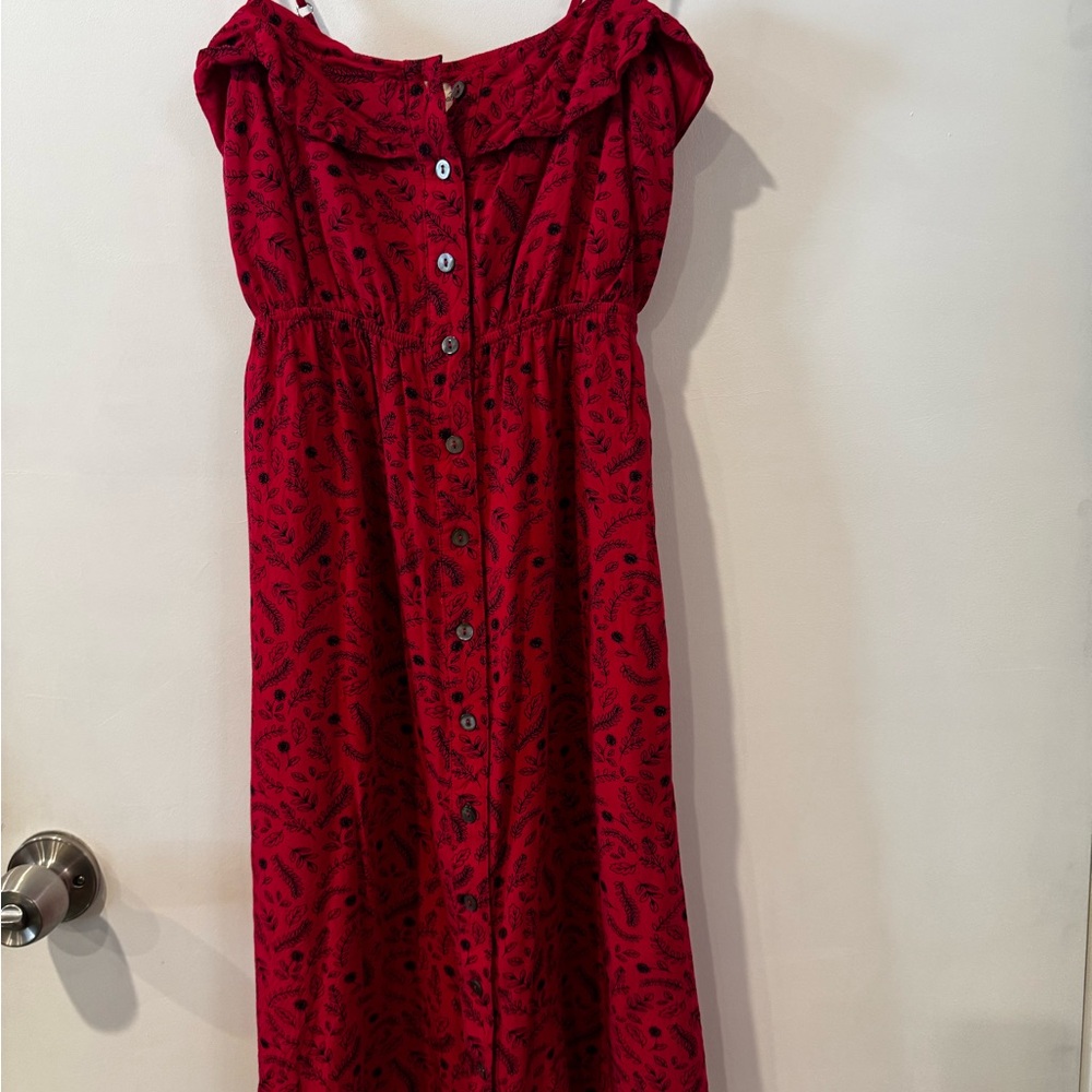 Red Button-Up Dress